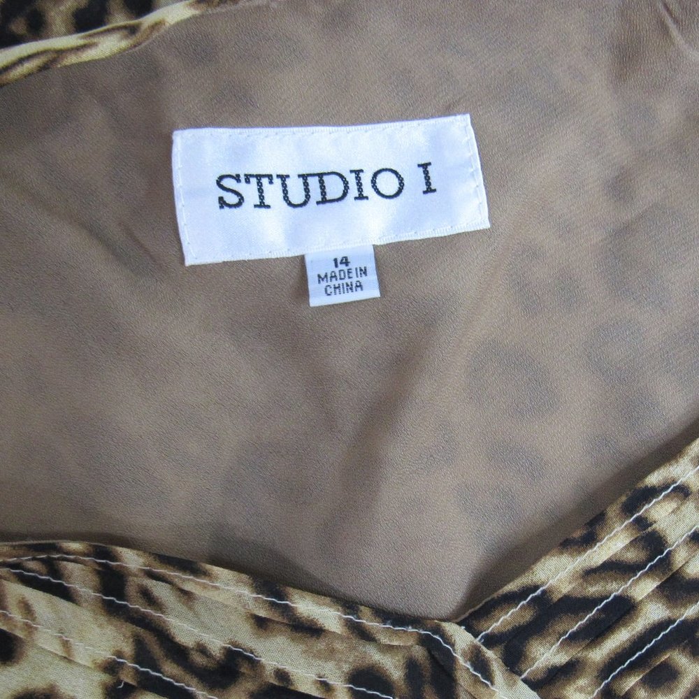 Vintage Studio One Women's leopard Animal Print Long Maxi Dres Size 14 Y2K - Picture 5 of 8